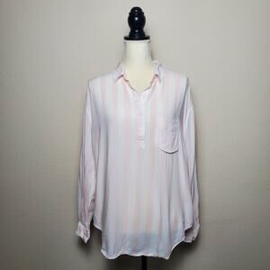 Rails Elle Pink Striped Blouse Medium